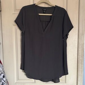 Torrid dark grey high low hem georgette blouse size medium